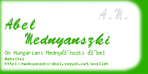 abel mednyanszki business card